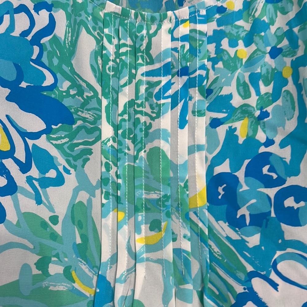 Lilly Pulitzer Blue and Green Floral Tank Top - Picture 3 of 5